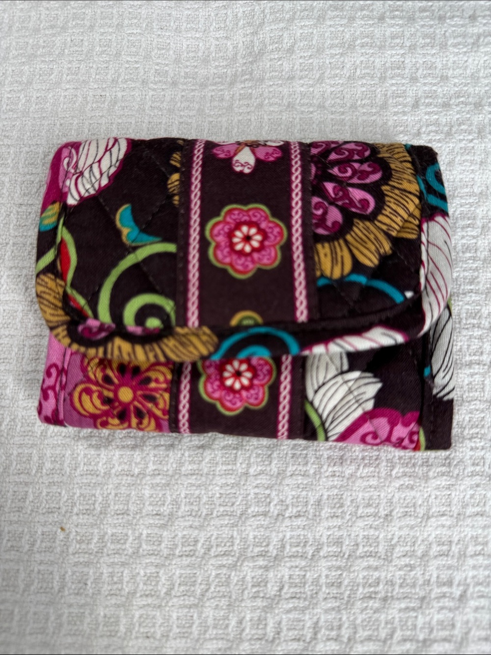 Vera Bradley quilted tote in pink Mod Floral pattern with matching small wallet - Picture 12 of 15